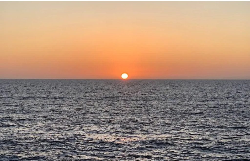 sunset over the horizon
